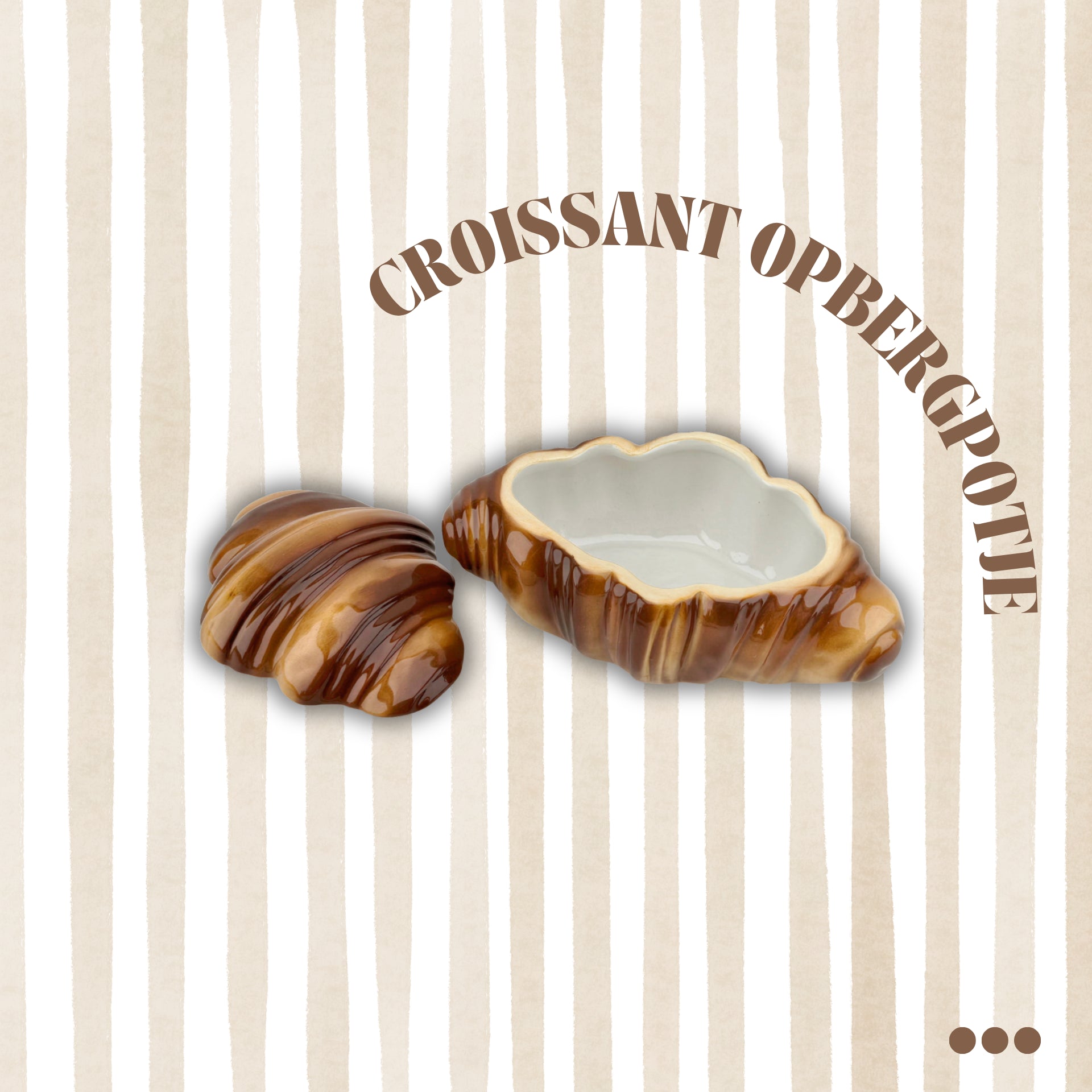 HOUSEVITAMIN | CROISSANT OPBERGPOT | BRUIN 16,5X10X7,5 CM