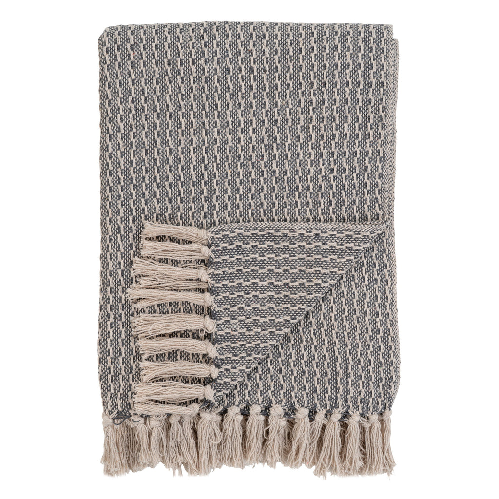 HOUSE NORDIC | CORT PLAID | DONKERGRIJS + WIT (130x160 CM)