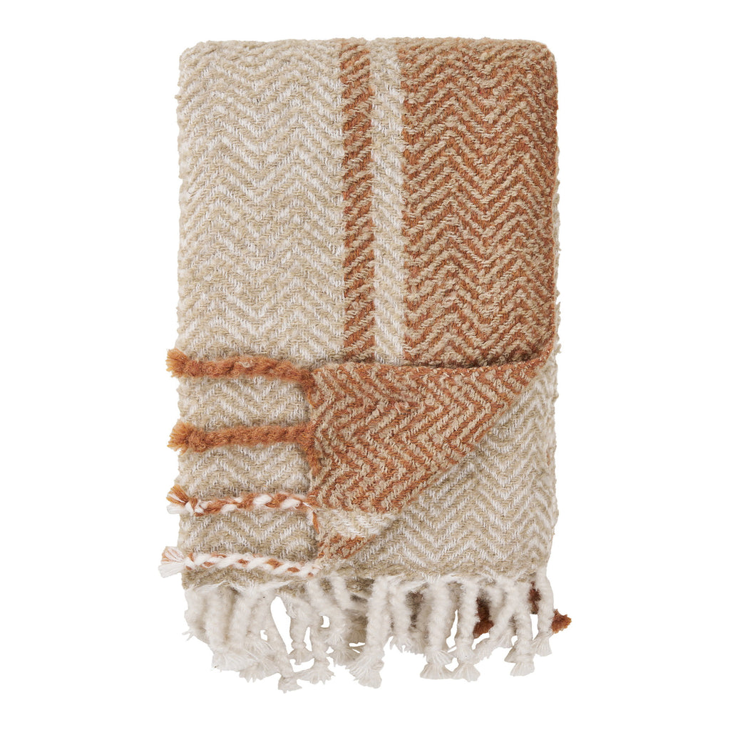 HOUSE NORDIC | ALMORA PLAID | BEIGE + GOLDEN ORANGE (130x180 CM)
