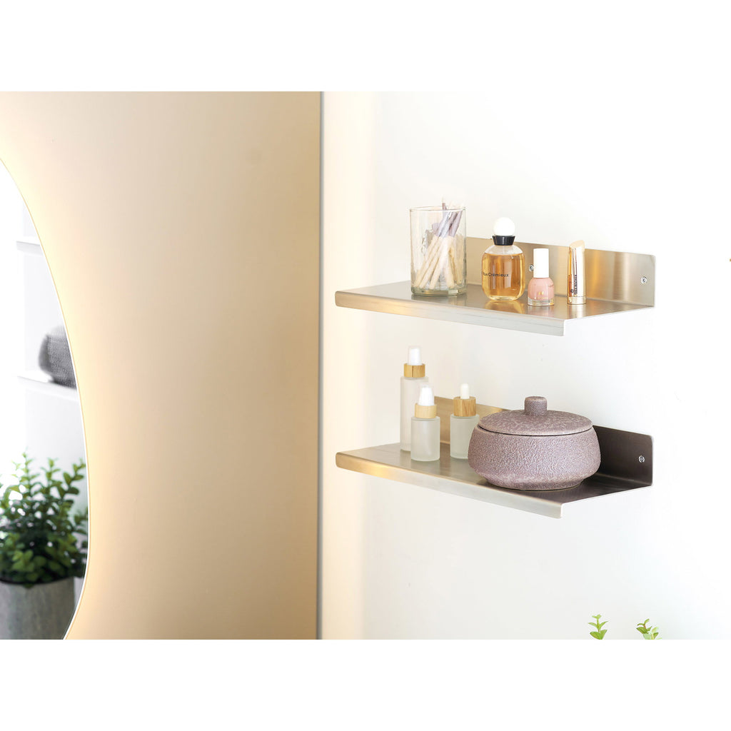 HOUSE NORDIC | NAGOYA WALL SHELF | RVS ZILVER 15X40X8 CM