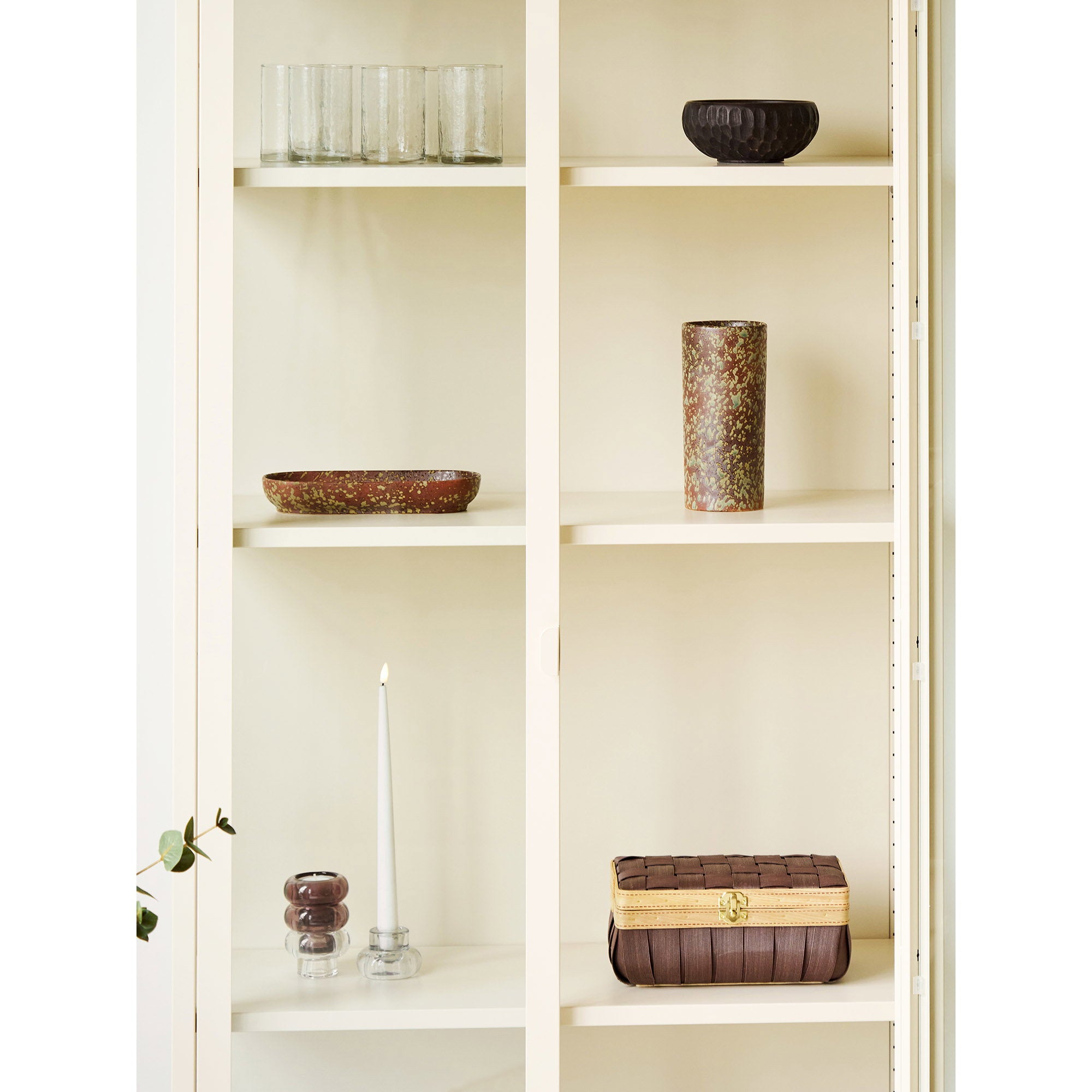 HOUSE NORDIC | VAAS | KERAMIEK DONKERBRUIN + BOSGROEN (Ø9,5x20 CM)