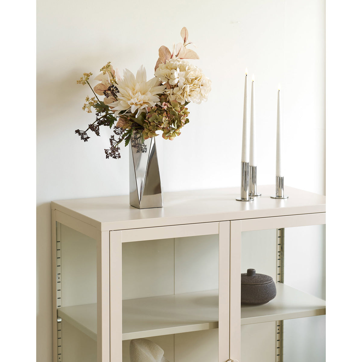 HOUSE NORDIC | RVS VAAS | ZILVER 8X8X23 CM