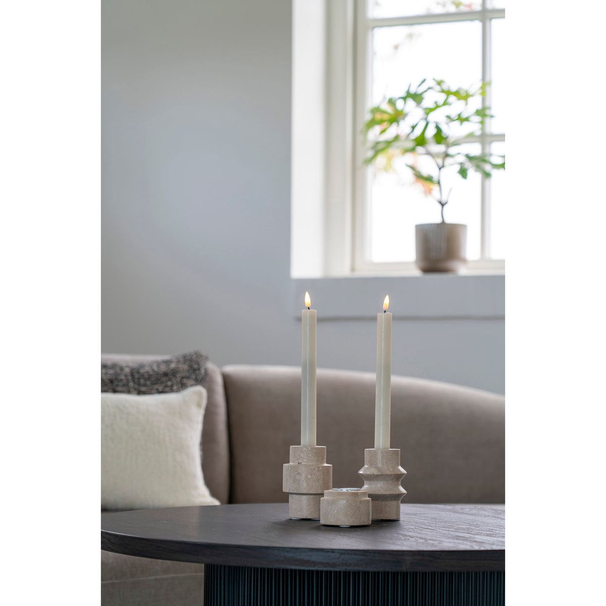 HOUSE NORDIC | TRAVERTIN KANDELAAR | NATURAL Ø7