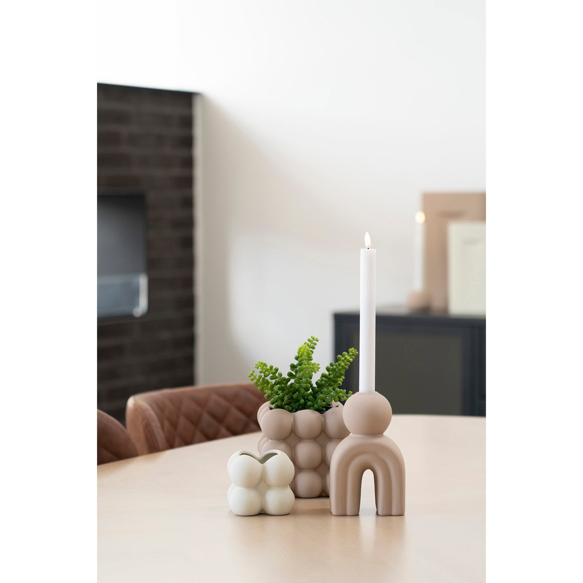 HOUSE NORDIC | KERAMIEKEN KANDELAAR | BRUIN