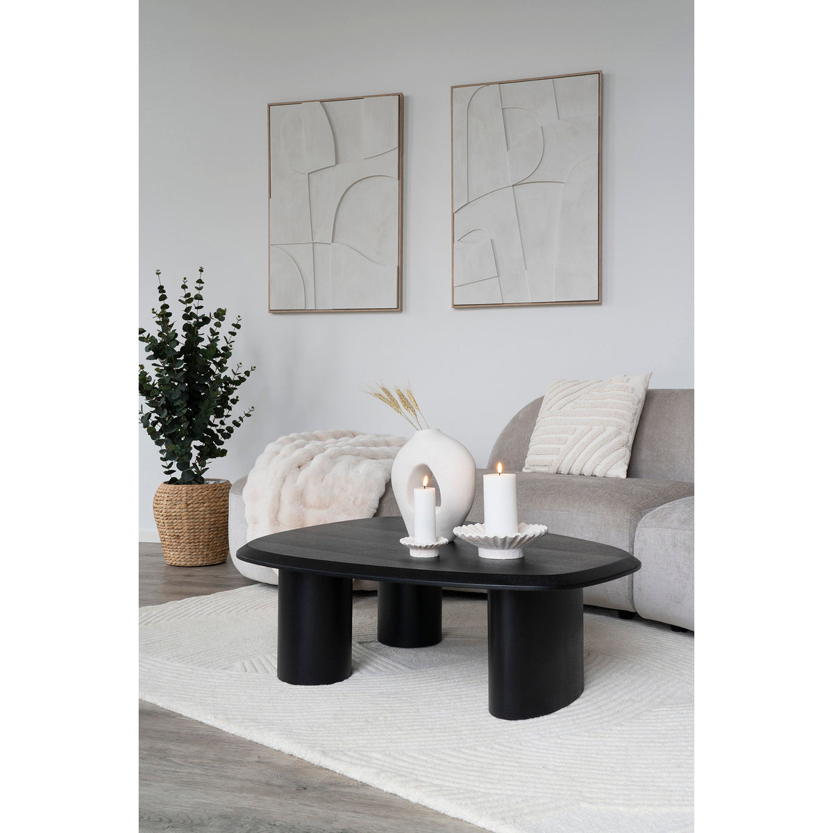 HOUSE NORDIC | CEMENT CANDLE HOLDER SET | WIT 2-DELIG