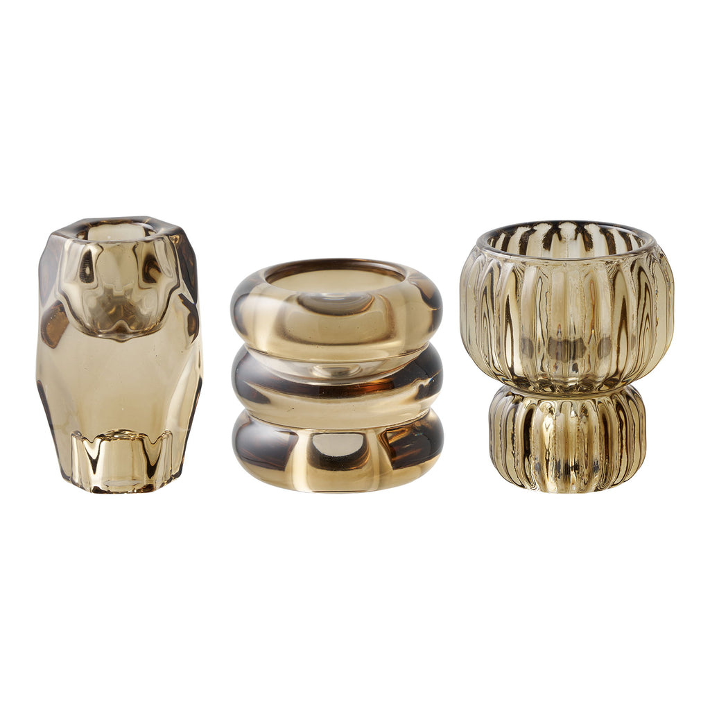 House Nordic | Kandelaar (Set of 3) | bruin
