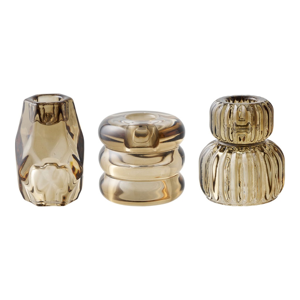 House Nordic | Kandelaar (Set of 3) | bruin