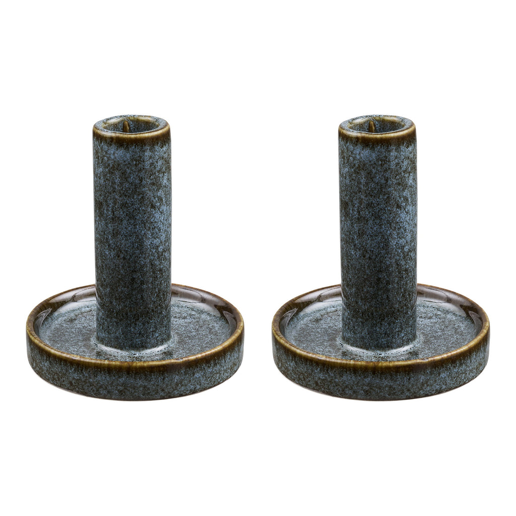 HOUSE NORDIC | KEY LARGO BLUE CANDLE HOLDERS | BLAUW (SET OF 2)