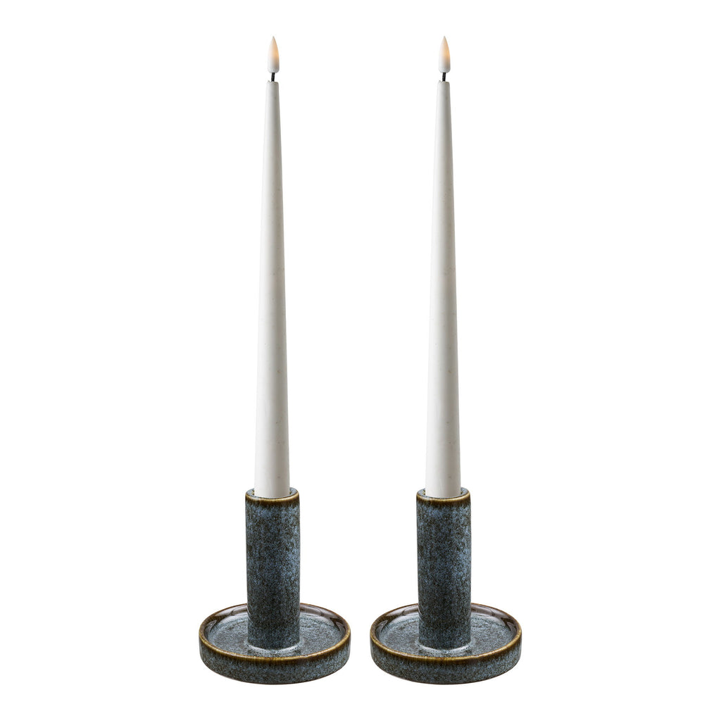 HOUSE NORDIC | KEY LARGO BLUE CANDLE HOLDERS | BLAUW (SET OF 2)