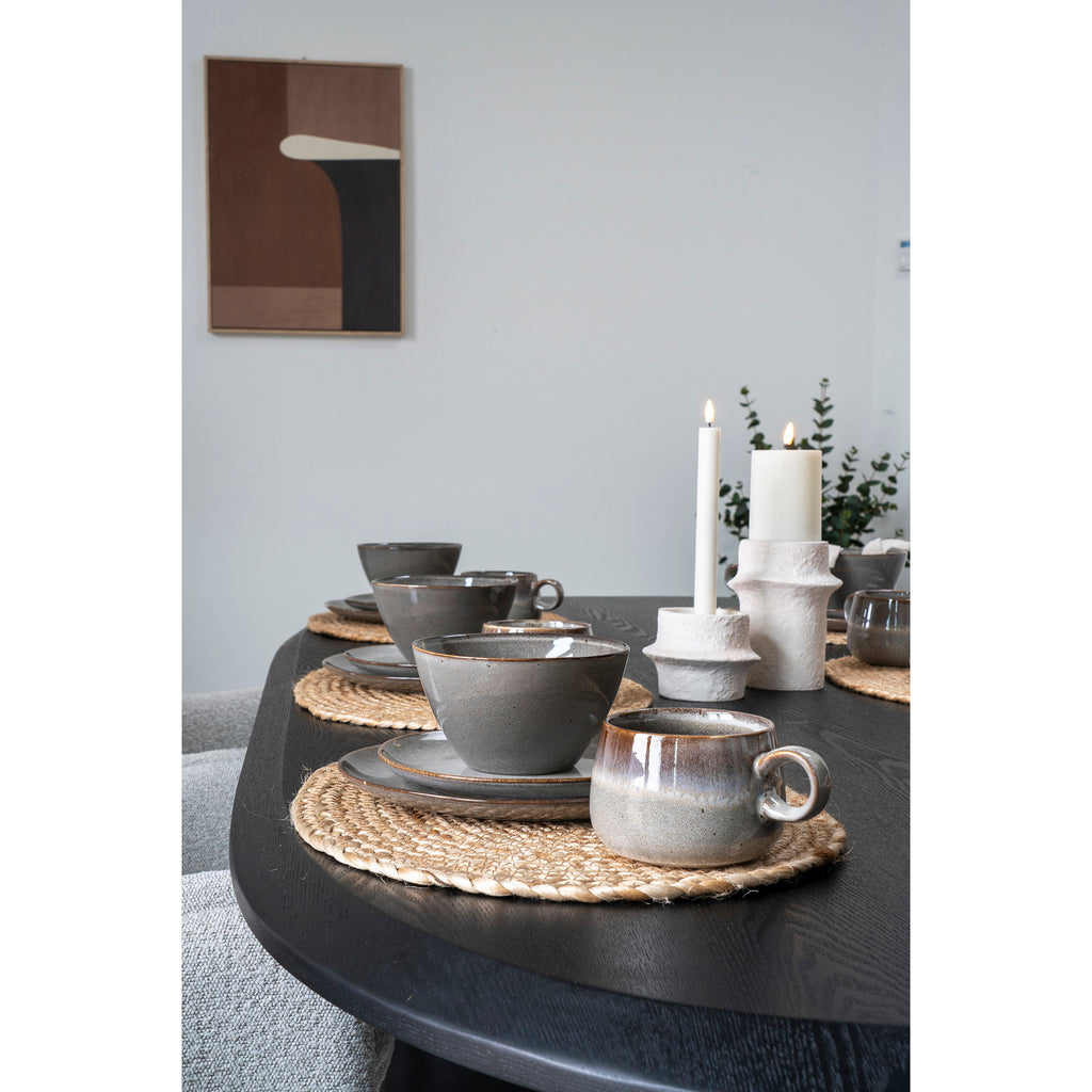 HOUSE NORDIC | SELMA BOWL | GRIJS/BRUIN Ø15X9 CM (SET of 4)