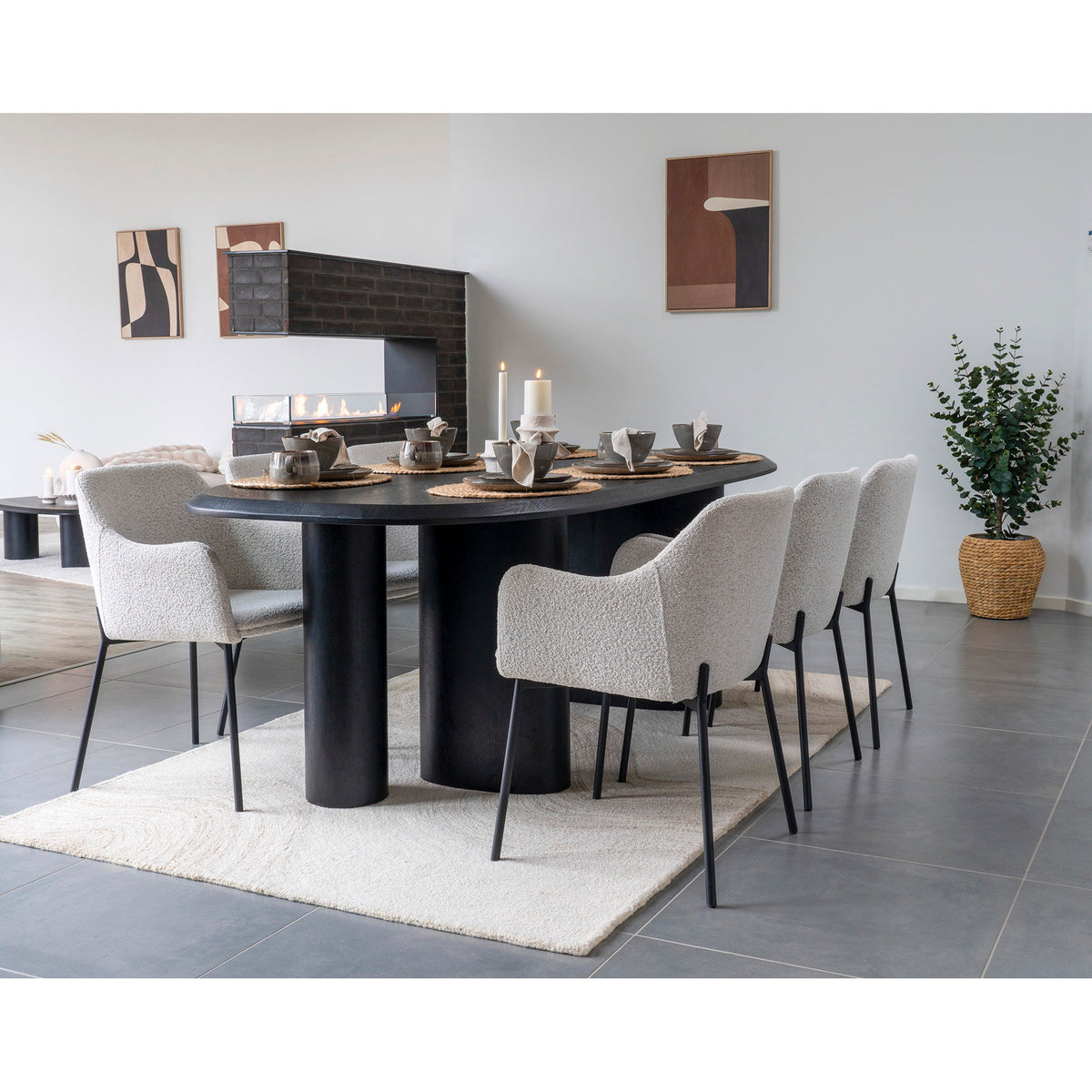 HOUSE NORDIC | SELMA BOWL | GRIJS/BRUIN Ø15X9 CM (SET of 4)