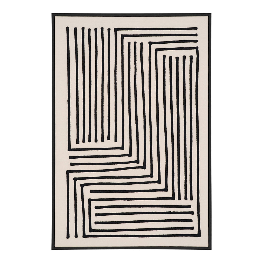 HOUSE NORDIC | CANVAS Lipari PRINT NO.3 | ZWART | BEIGE