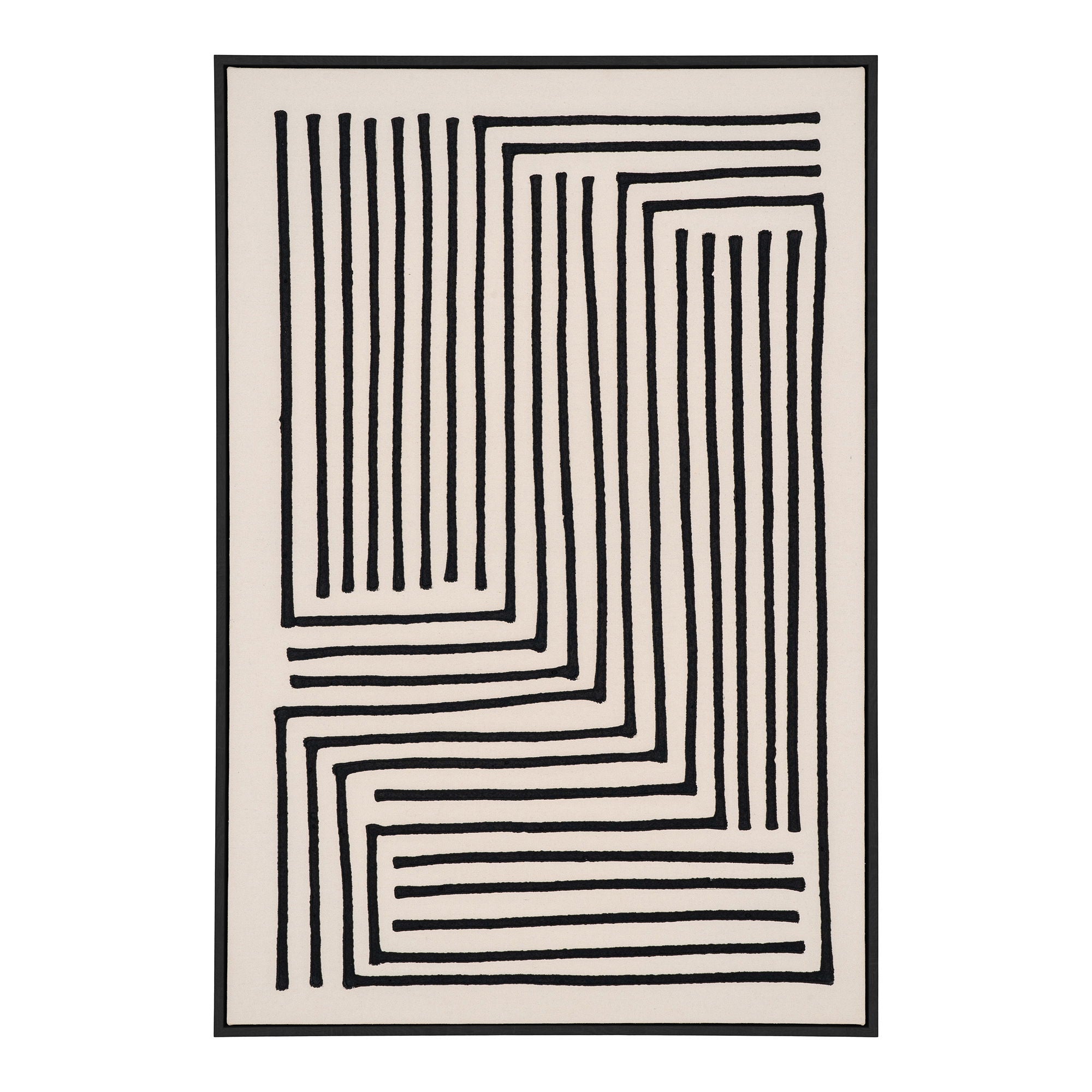 HOUSE NORDIC | CANVAS Lipari PRINT NO.3 | ZWART | BEIGE