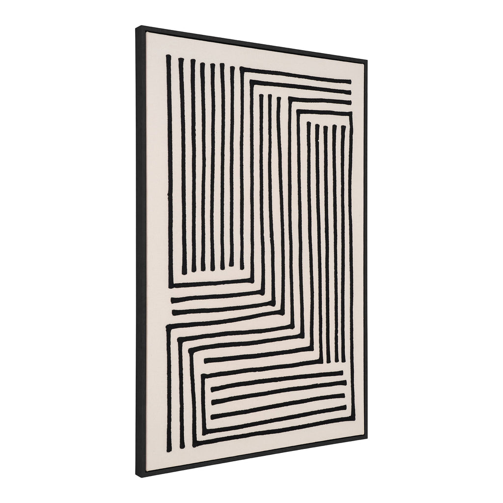 HOUSE NORDIC | CANVAS Lipari PRINT NO.3 | ZWART | BEIGE