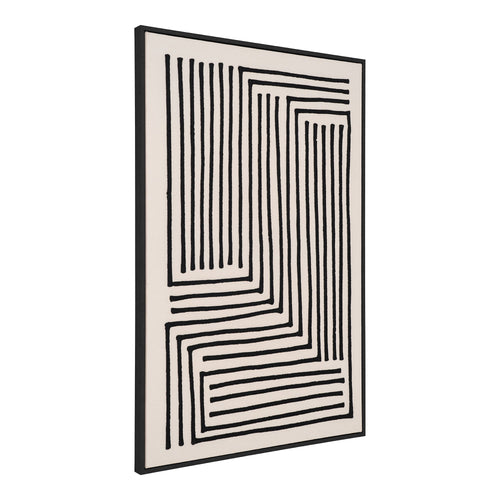 HOUSE NORDIC | CANVAS Lipari PRINT NO.3 | ZWART | BEIGE