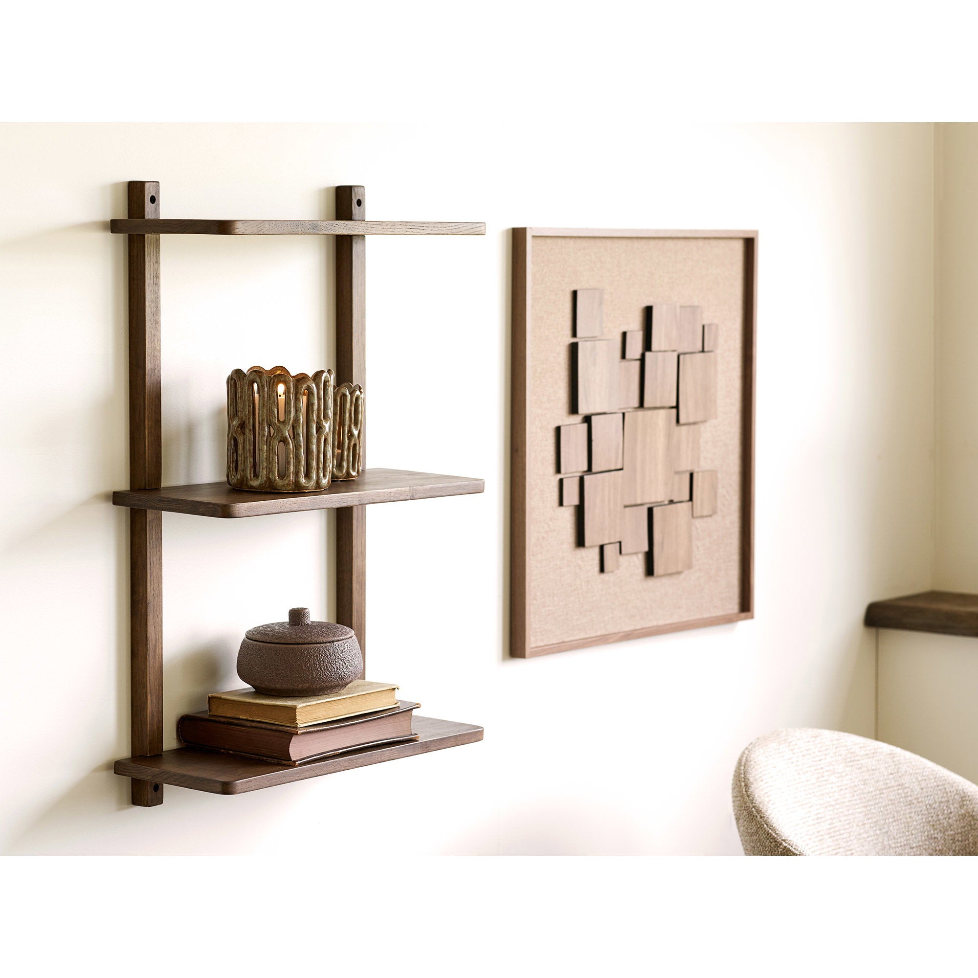 HOUSE NORDIC | GALA RELIEF WANDDECORATIE | BRUIN (60x60 CM)