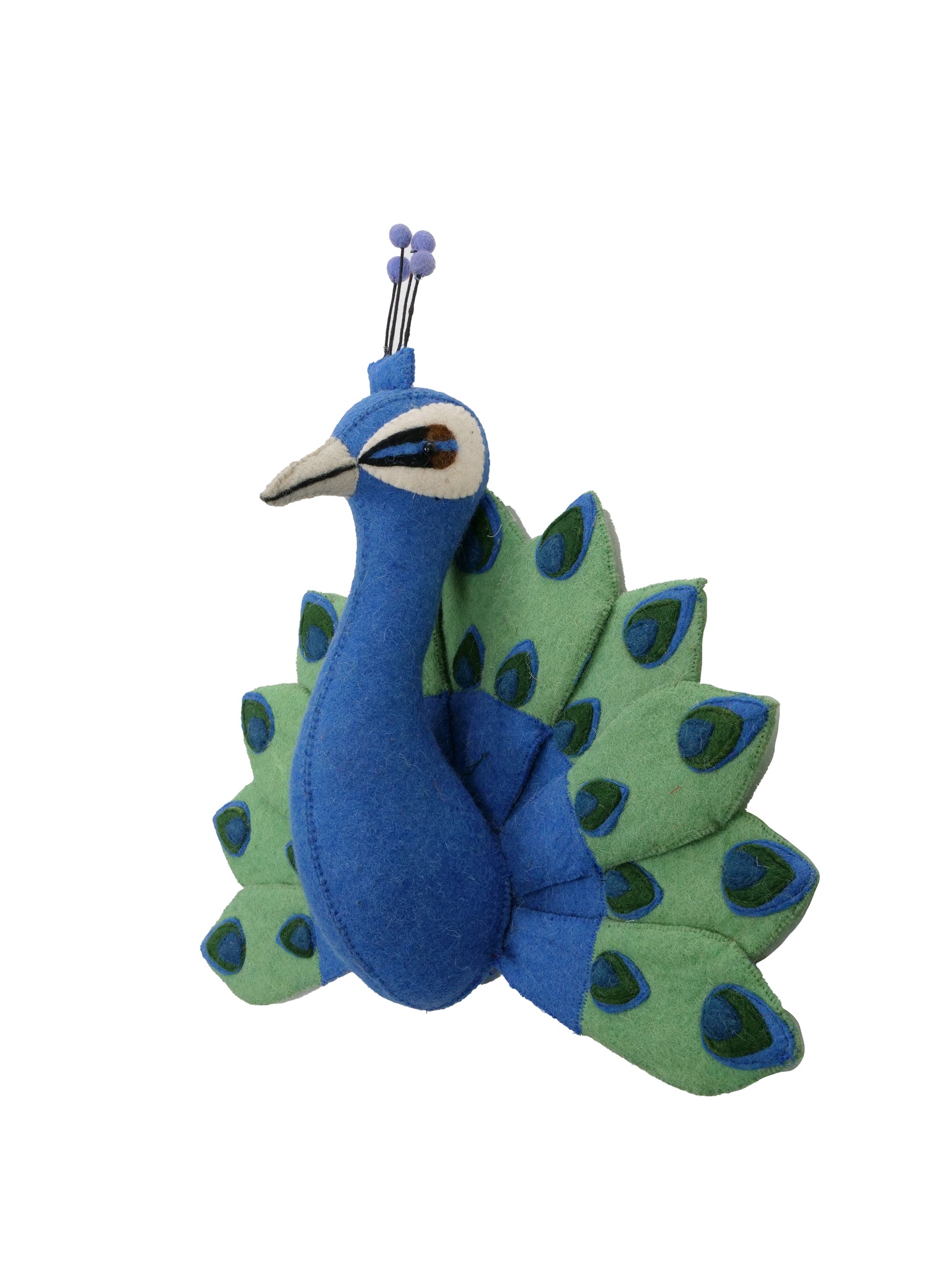 -KidsDepot wanddecoratie set kinderkamer vogelhuisje en planten vilt dieren pauw