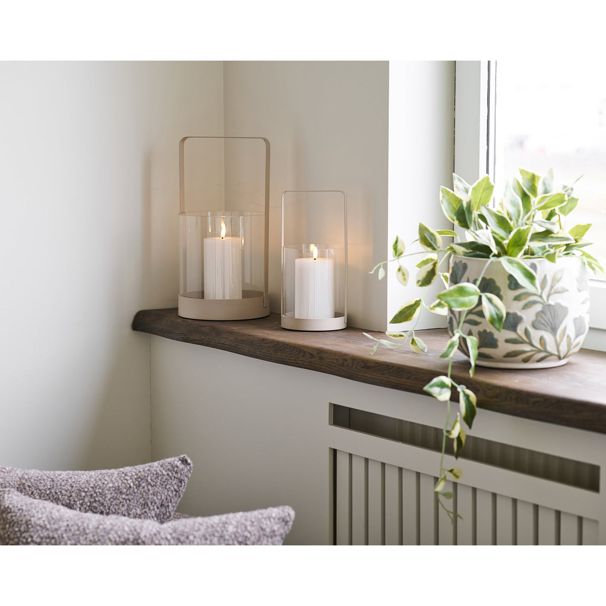 HOUSE NORDIC | HURRICANE CANDLE HOLDER | BEIGE (SET OF 2)