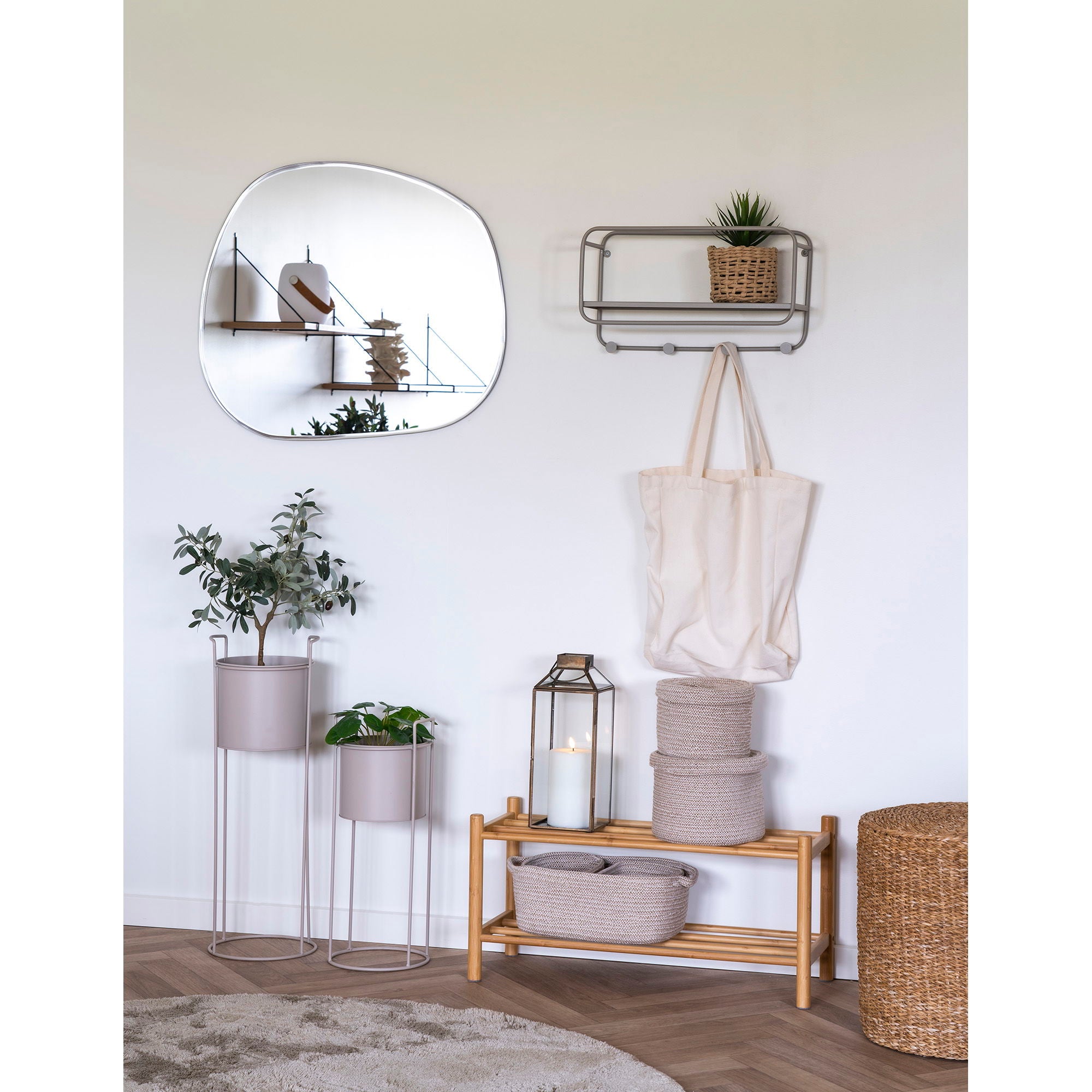 HOUSE NORDIC | PLANTENSTAANDER Rabo (SET OF 2) | sand