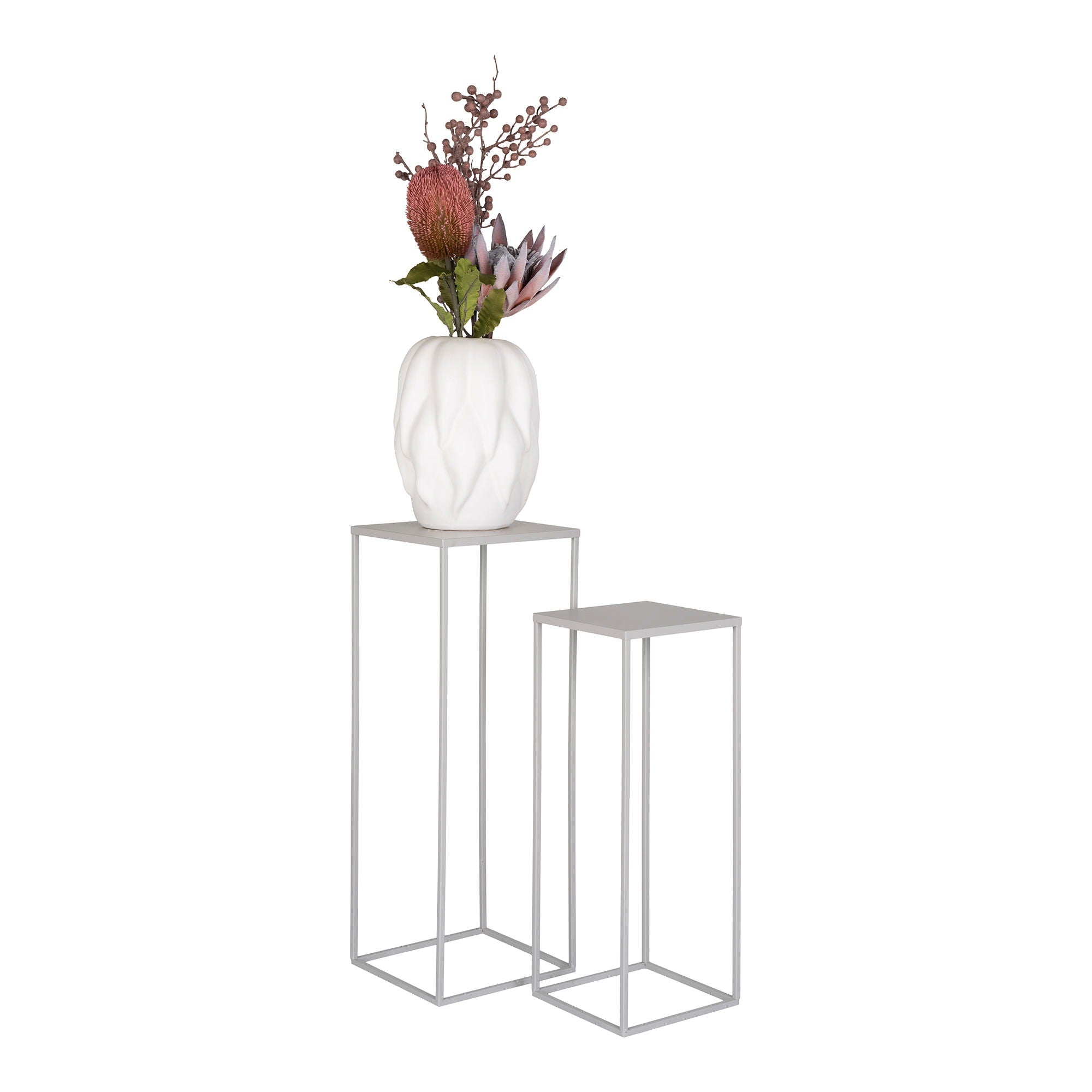 HOUSE NORDIC | PLANTENSTAANDER Beja (SET OF 2) | GRIJS