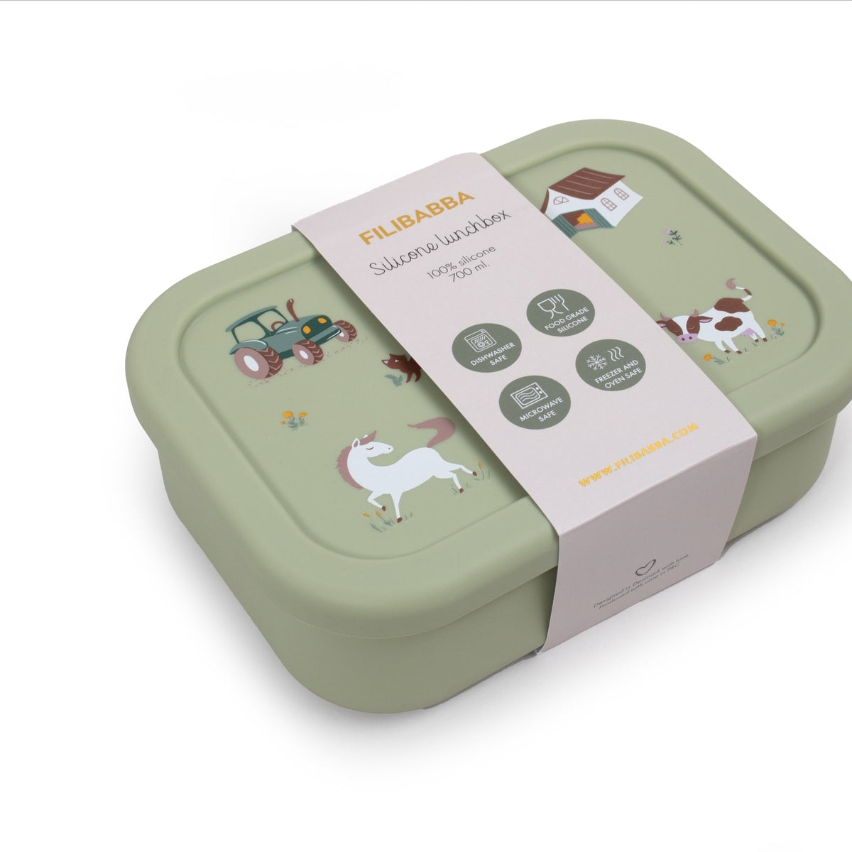 FILIBABBA | SILICONE LUNCHBOX (700 ML) | BOG GREEN