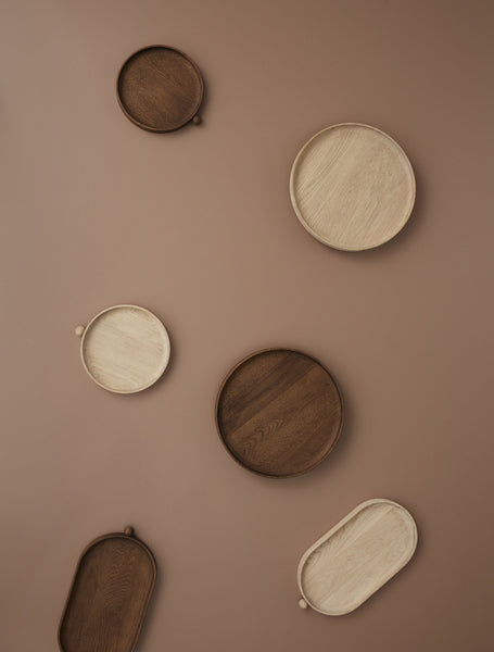 OYOY LIVING | INKA WOOD TRAY ROUND LARGE | Ø30 DONKER EIKEN