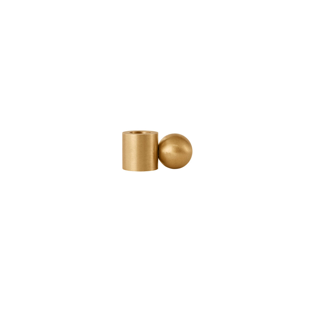 OYOY LIVING | PALLOA SOLID BRASS CANDLEHOLDER LOW | GEBORSTELD MESSING 2 CM