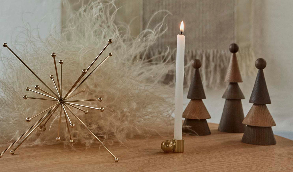 OYOY LIVING | PALLOA SOLID BRASS CANDLEHOLDER LOW | GEBORSTELD MESSING 2 CM
