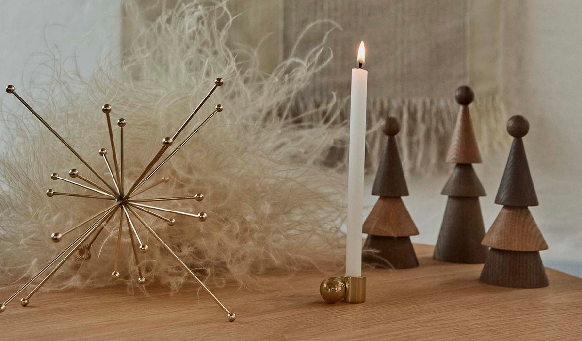 OYOY LIVING | PALLOA SOLID BRASS CANDLEHOLDER LOW | GEBORSTELD MESSING 2 CM