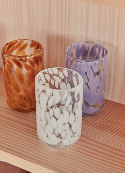 OYOY LIVING | JALI GLASS (WHITE SPOTS) | Ø6,8X10,5 CM