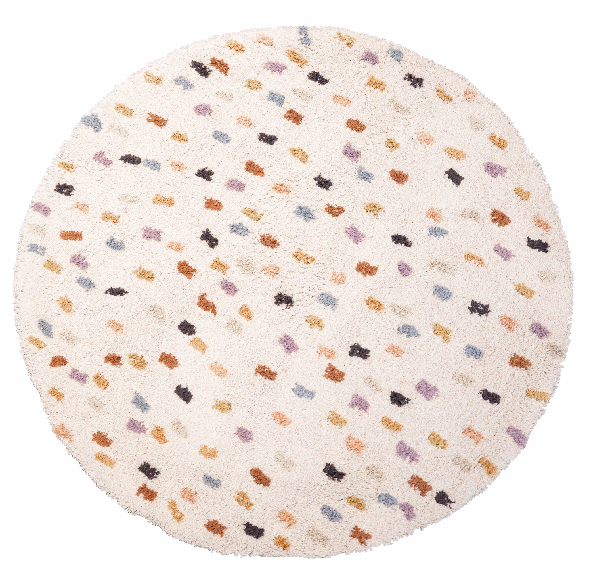 KidsDepot vloerkleed Cleo wit met stippen pastel