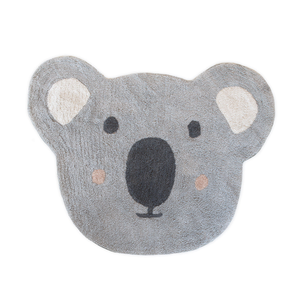 KidsDepot vloerkleed Cleo in de vorm van een grijze koala 125x100cm