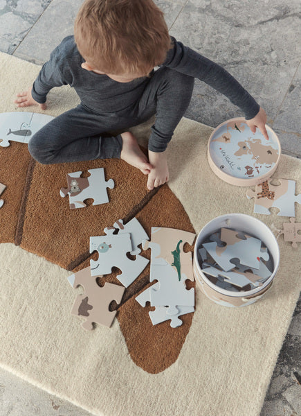 oyoy mini kinderkamer kinderen kids trendy kids inspiratie interieur accessoires knuffels puzzel wereld