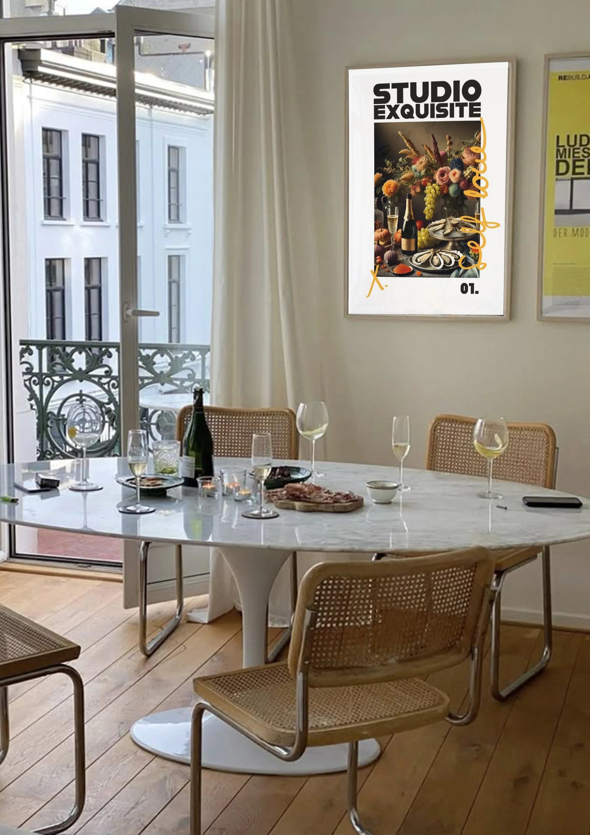 eettafel wanddecoratie