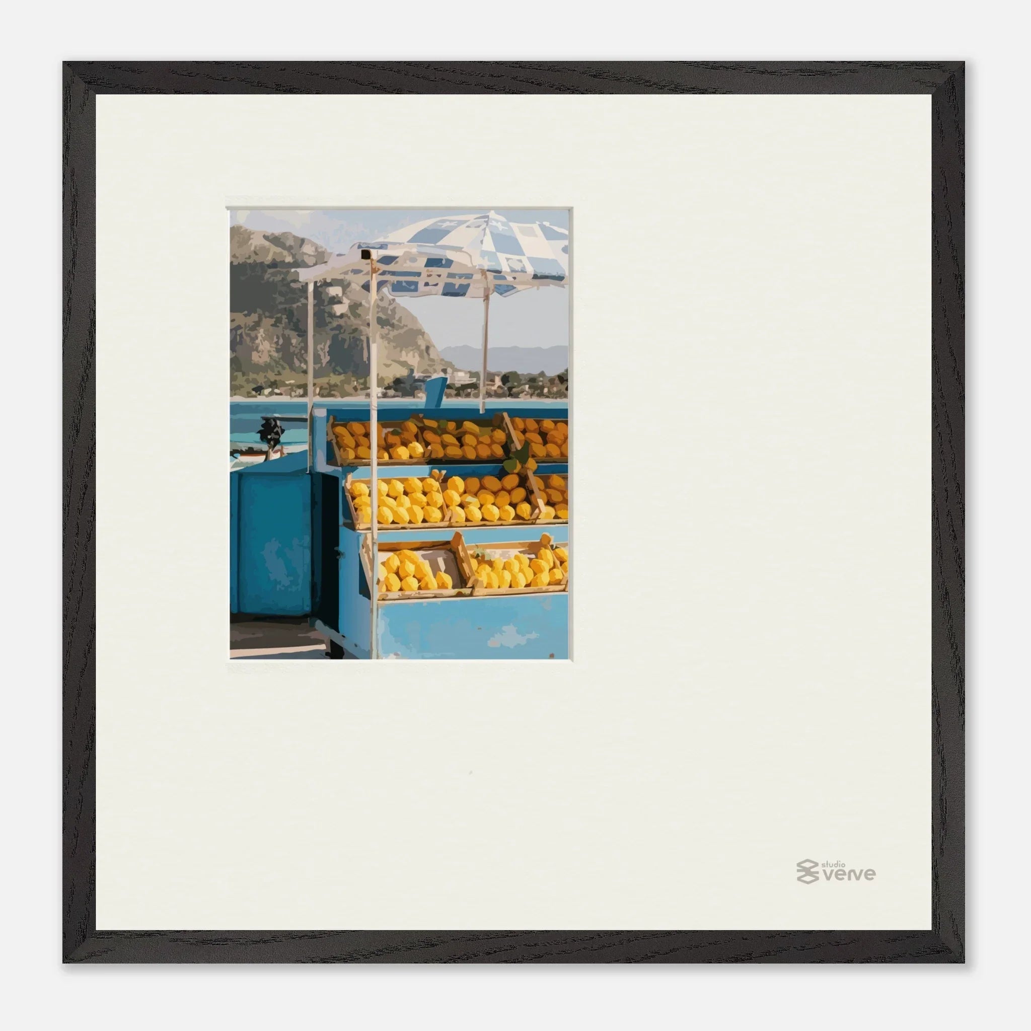 wanddecoratie europa blauw oranje 